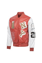 Red & White Varsity Patch Jacket – Slim Fit